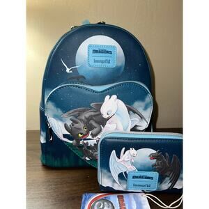 Loungefly How To Train Your Dragon Toothless Light Fury Babies Backpack Wallet